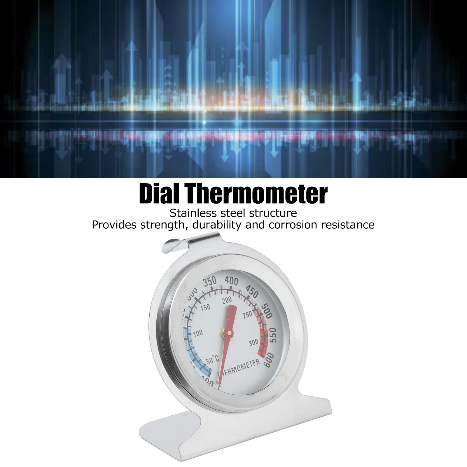Oven Thermometer Analog - 温度計オーブン温度計ステンレス鋼ポインターキッチン調理用温度計高精度食品温度計