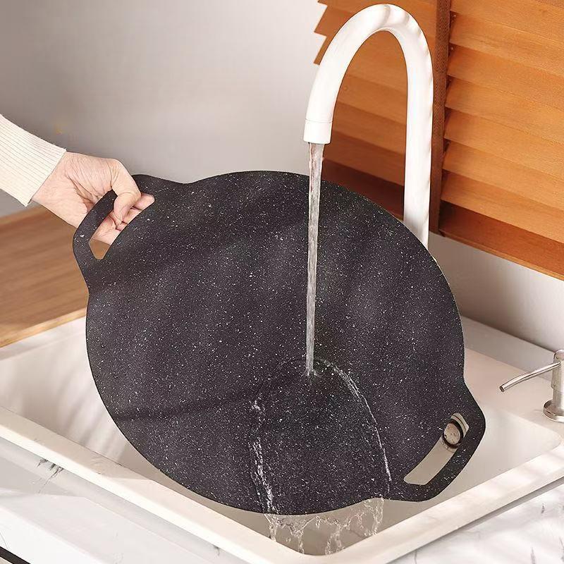 Kitchen Baking Sheets - ホットセール-1個入りキッチンノンスティックパン28/30/32/34/38cm韓国マイファンストーンBBQグリルパン屋外バーベキューポット2026