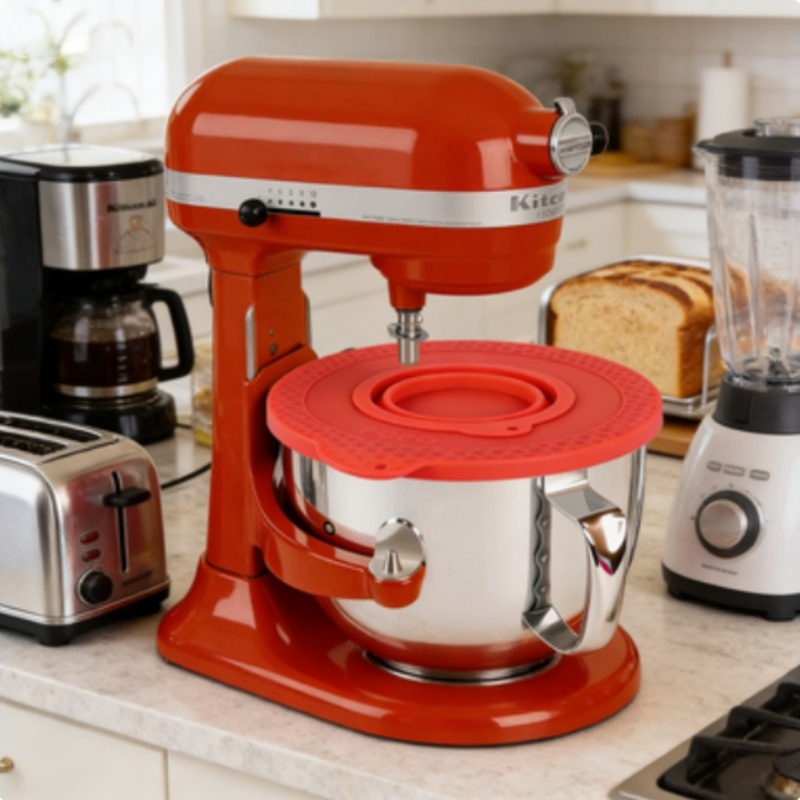 Kitchenaid Baking Bowl - シリコン製ミキサーボウルカバー キッチンエイド4.5～5クォートティルトヘッドスタンドミキサー対応 気密蓋付き折りたたみ式小型ボウル