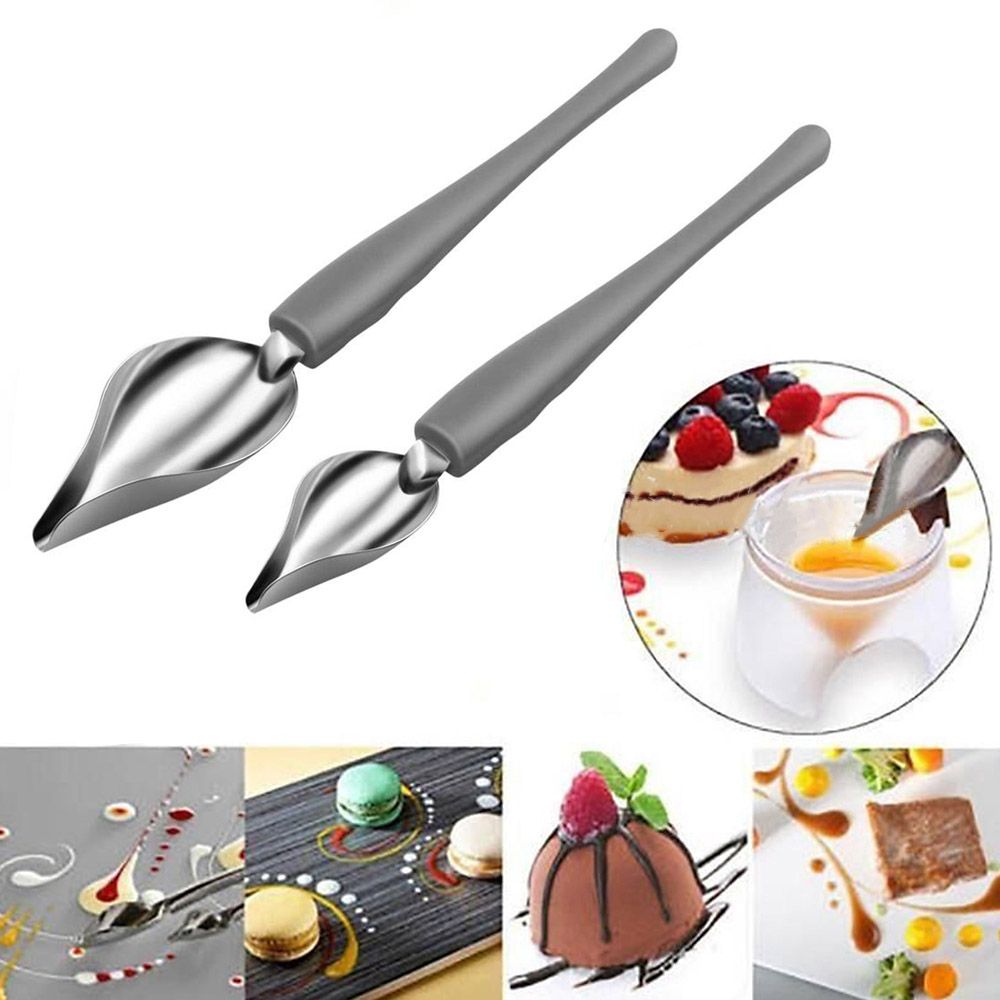 Kitchen Baking Drawing - スチールペイントペンシルスプーンソースペイントアートペンシルドローデザインヴァロンソーススプーンシェフデコレーションスプーンキッチンノズルスプーン