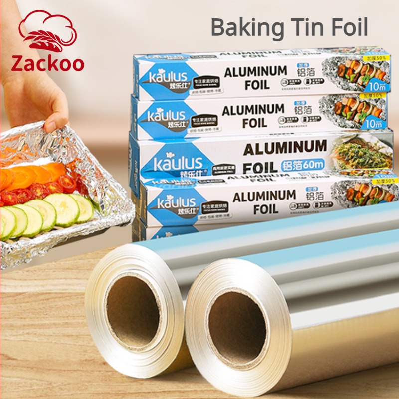 Kitchen Baking Sheets - Zackoo 10/20/40 メートルアルミ箔ベーキングラップ使い捨てノンフライヤーオーブンバーベキューブリキ箔食品グレードの油紙キッチンケータリングブリキ