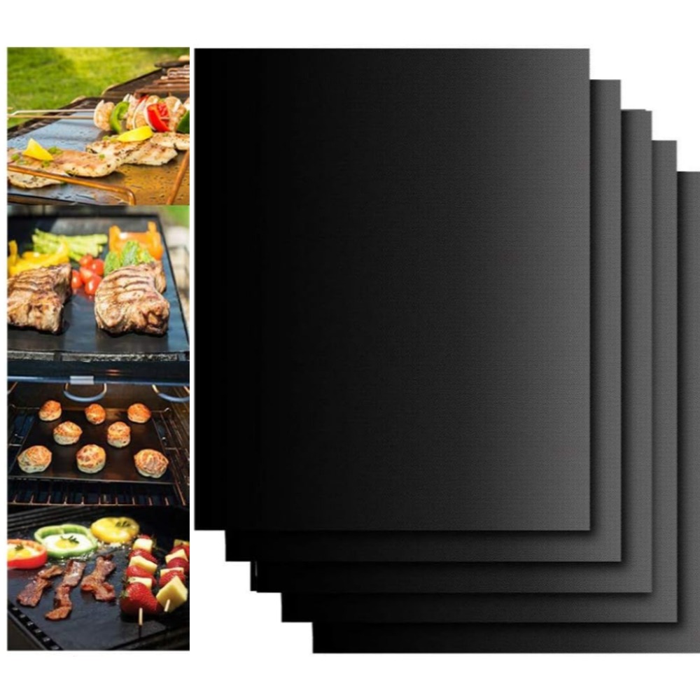 Super Kitchen Baking Mat - 2/4/6/8 個バーベキューグリルマットノンスティックマット耐熱屋外ベーキング再利用可能なバーベキューパーティーマット 40 × 33 センチメートルグリルアクセサリー