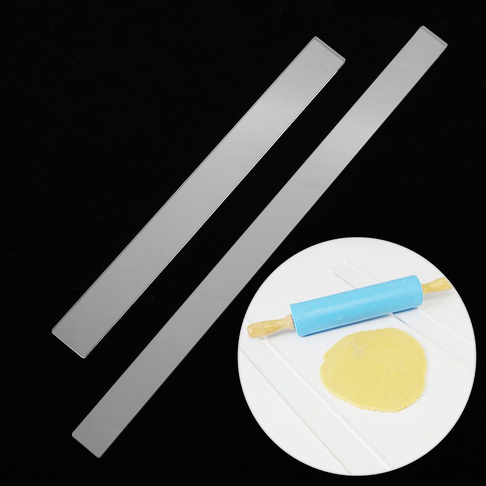 Fondant Smoother Set - 2 個実用的なフォンダンアイシングベーキングアクセサリーケーキローリングツールビスケットスムーザー厚さ定規アクリルバランス定規