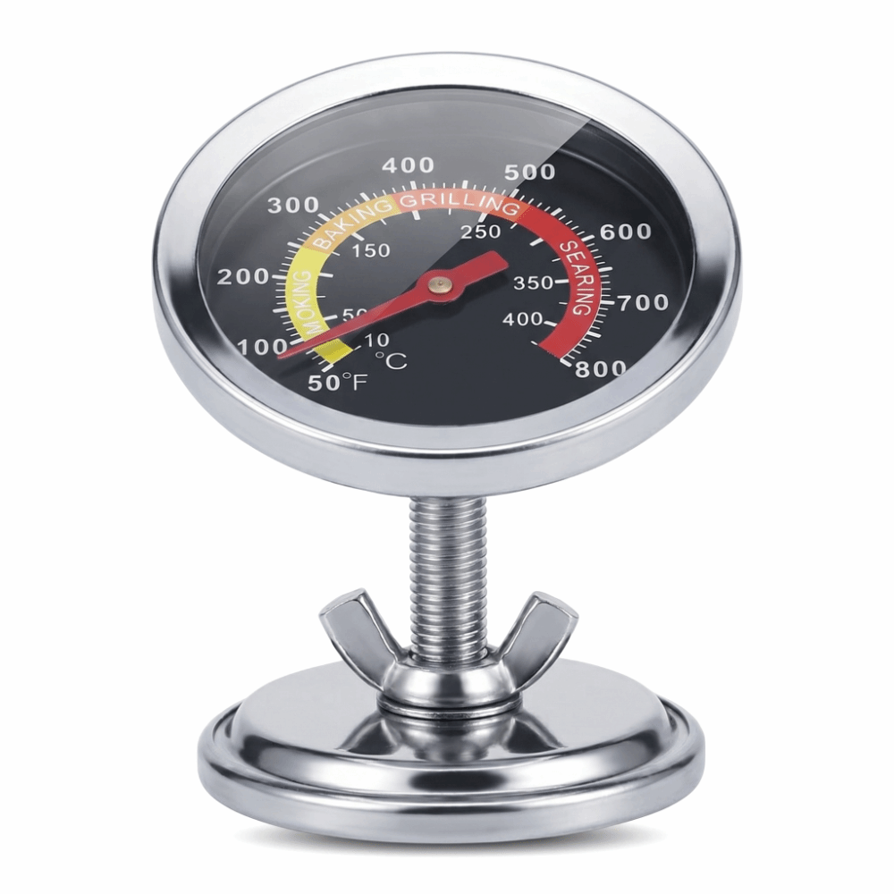 Oven Thermometer Analog - ステンレス鋼バーベキュー温度計デュアルスケールブラックオーブン温度計ウィングナットマウント熱インジケーターアナログゲージベーキングオーブン