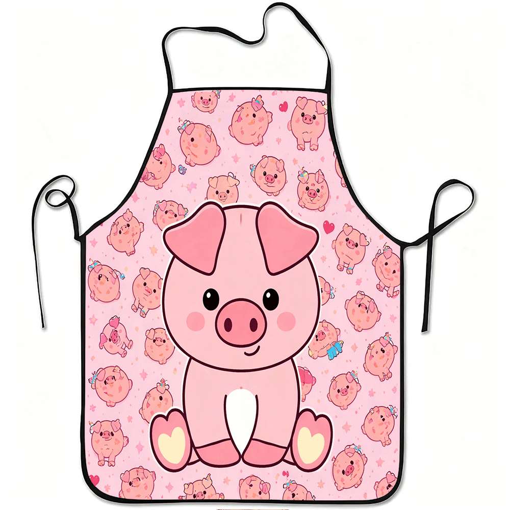 Kitchen Baking Gift Ideas - 楽しい動物をテーマにしたエプロン1枚、キュートで甘いピンクの子豚のレトロデザインエプロン、ユニセックス、クラフト、ベーキング、絵画、キッチンや家庭の掃除、家庭料理、シェフ、ウェイター、カフェ、バーベキューに最適なエプロン、21。 7× 28. 7インチ、家族や友人への完璧なホリデーギフトアイデア