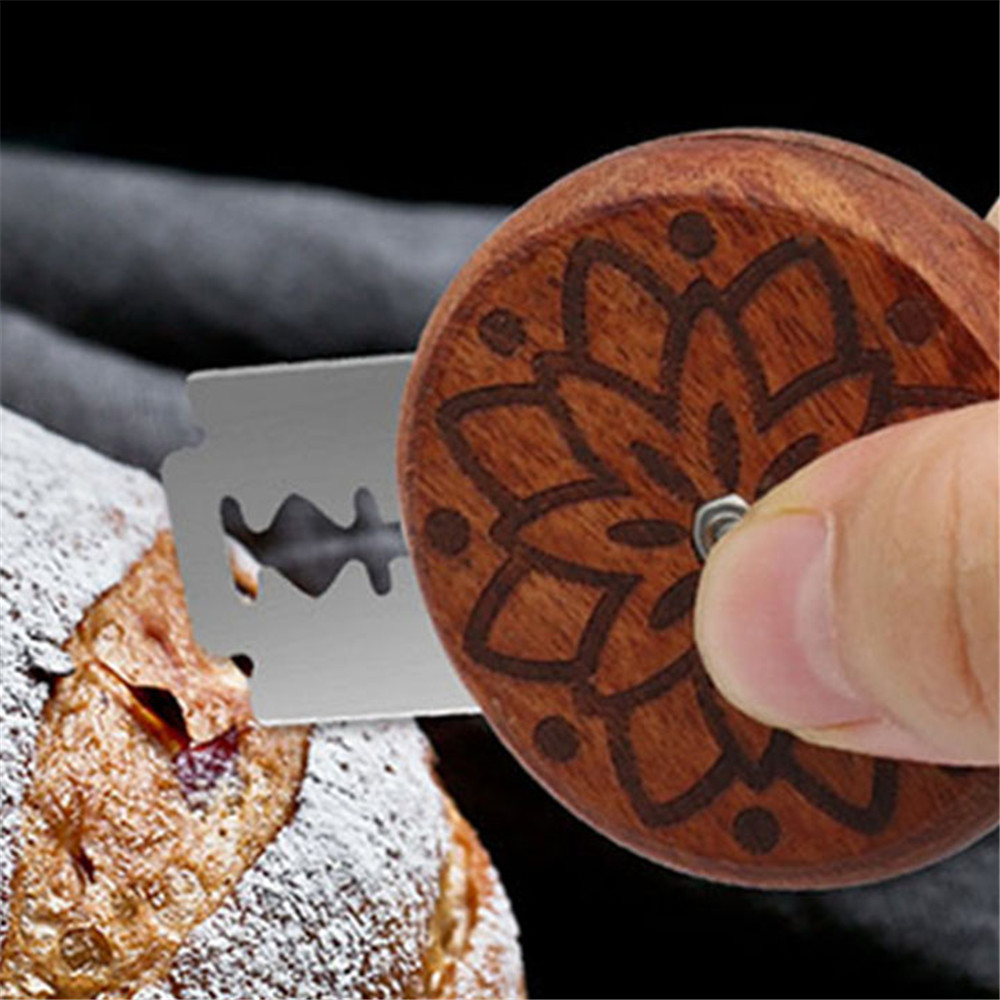 Bread Lame Scoring - 木製ラウンドパンラメナイフ 5 ブレード微細切断スコア生地スコアリングスラッシュツールヨーロッパバゲットベーキングキッチンガスケット