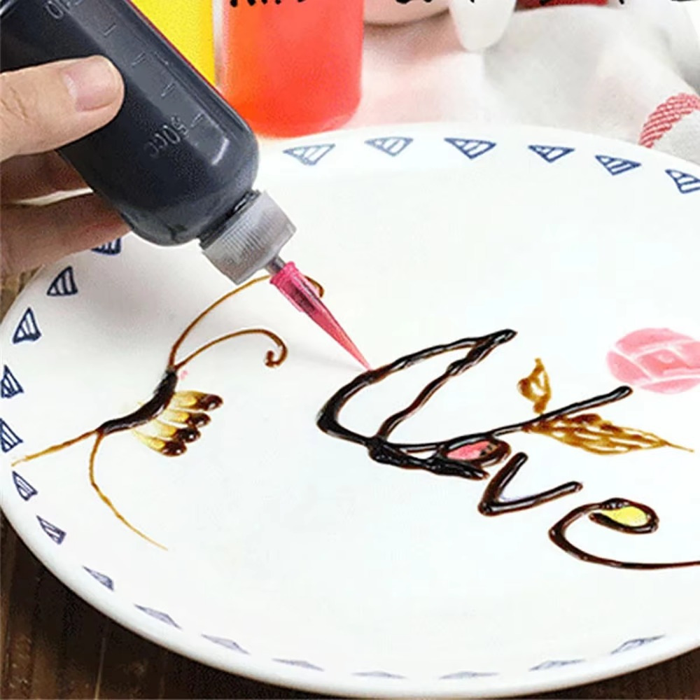 Kitchen Baking Drawing - ジャム描画ポット 50 ミリリットル 7 シャープ口ヘッドキッチン用品ジャム引っ張りポット滑り描画プレート装飾ツール