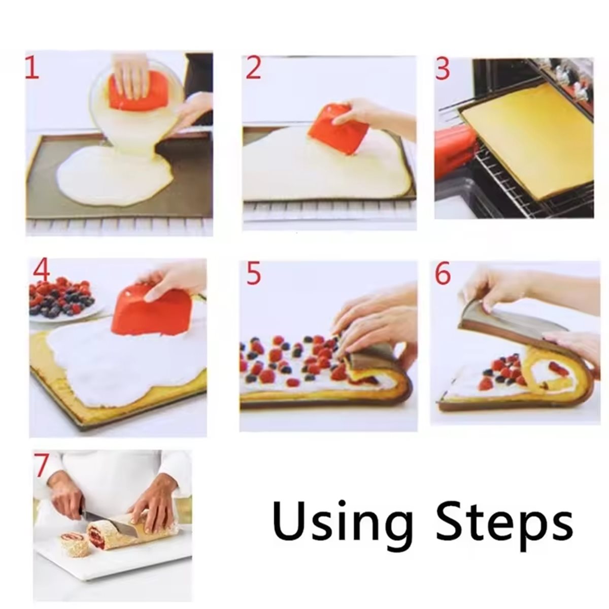 Kitchen Baking Must Haves - 【必須アイテムリスト】 3PC シリコンベーキングマット ケーキロールパッド マカロンロール オーブンマット