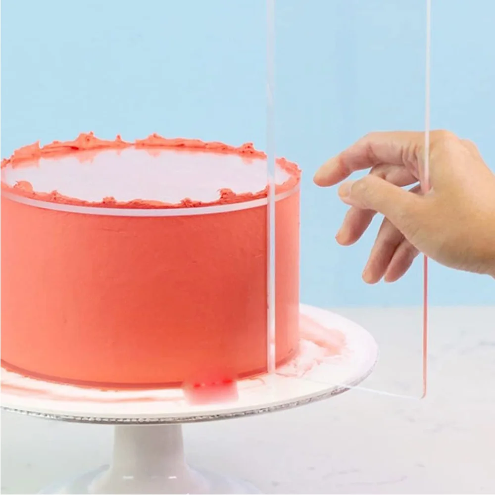 Fondant Smoother Set - 透明なアクリルケーキスクレーパー,装飾用コーム,ロングバスクリームクリーム,4サイズ