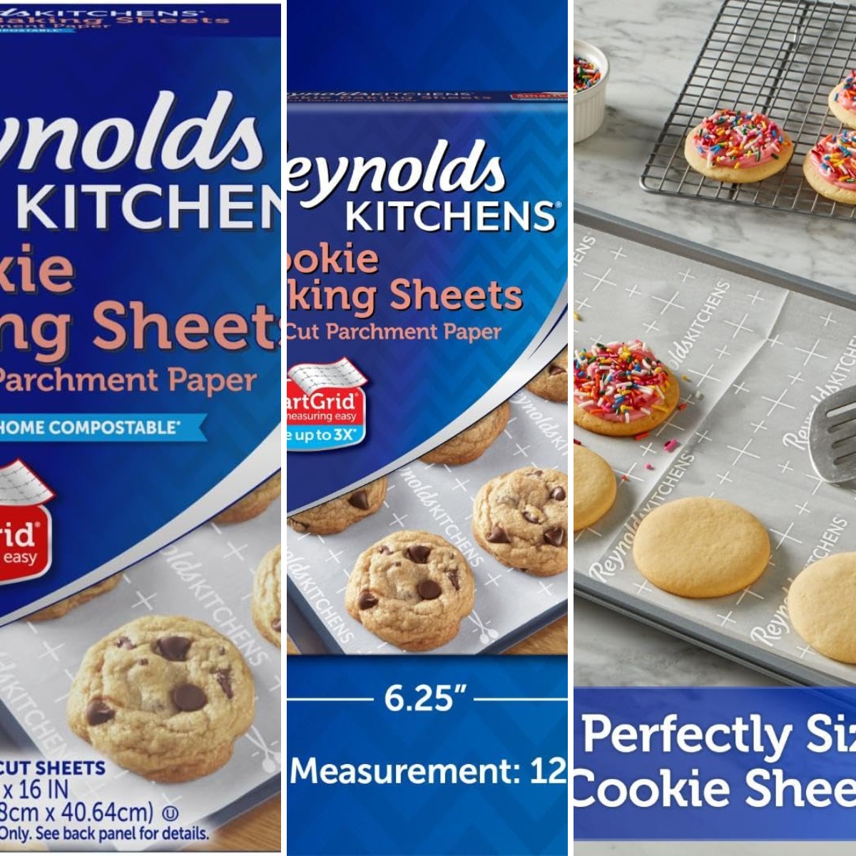 Kitchen Baking Sheets - キッチン用クッキーベーキングシート、クッキー用プレカットベーキングパーチメント紙シート、425度までオーブン対応、最大3回再利用可能