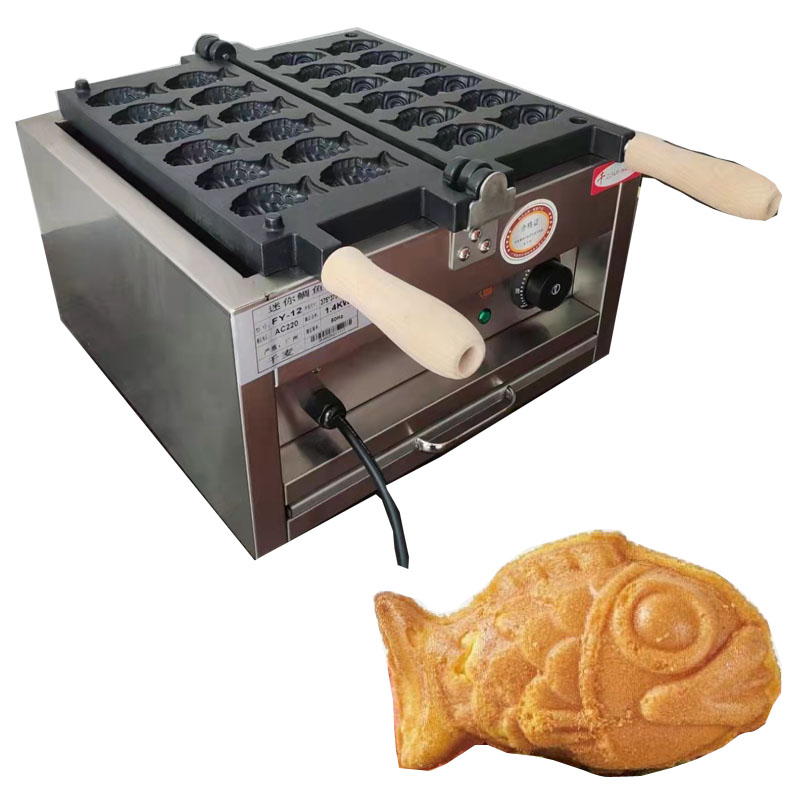 Kitchen Baking Machine - 12 個ミニ魚の形たい焼きメーカー機ベーク耐熱皿家庭のキッチン DIY デザート調理パンプレート