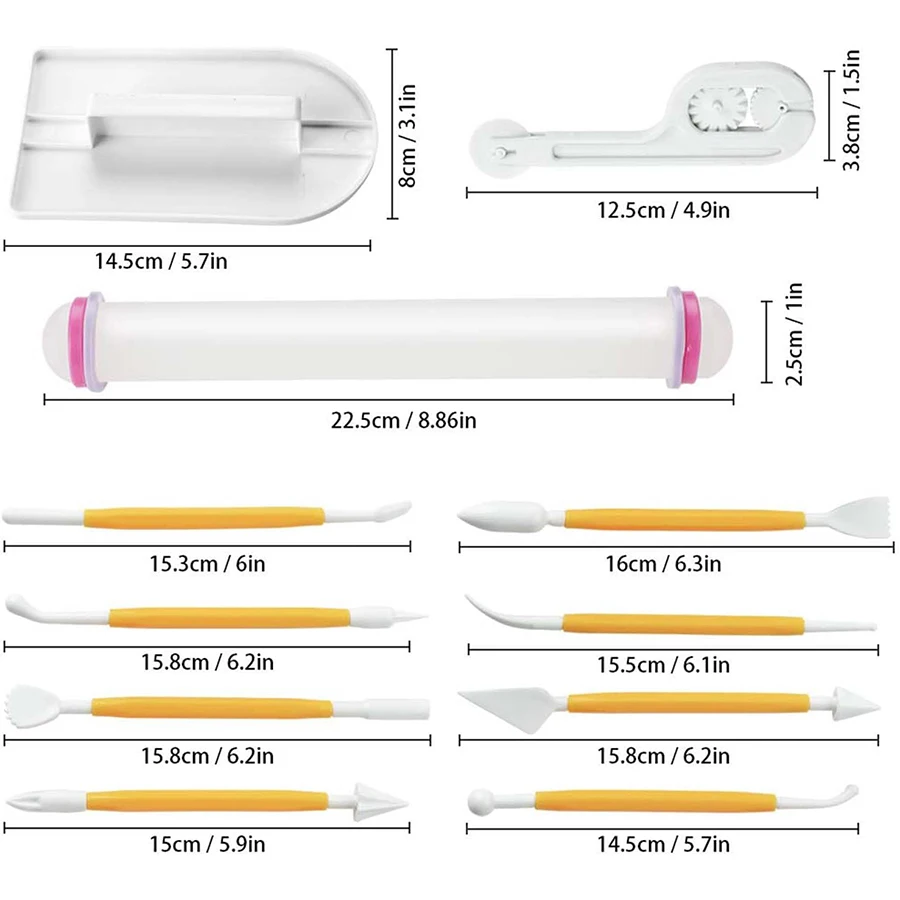 11 個フォンダンツールセットケーキデコレーションキットスム - Fondant Smoother Set のレビューと価格