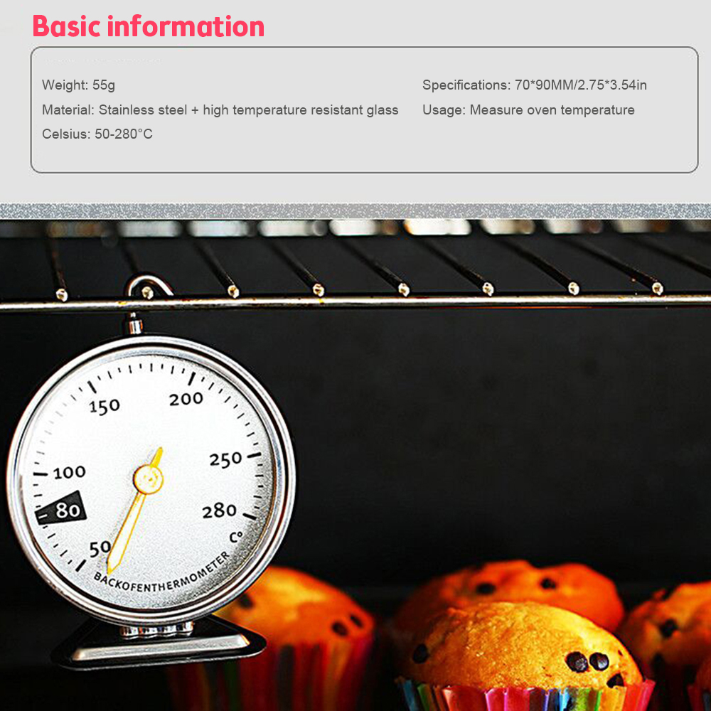 50-280 摂氏オーブン温度計ステンレス鋼スタンド大型ダイ - Oven Thermometer Analog のレビューと価格