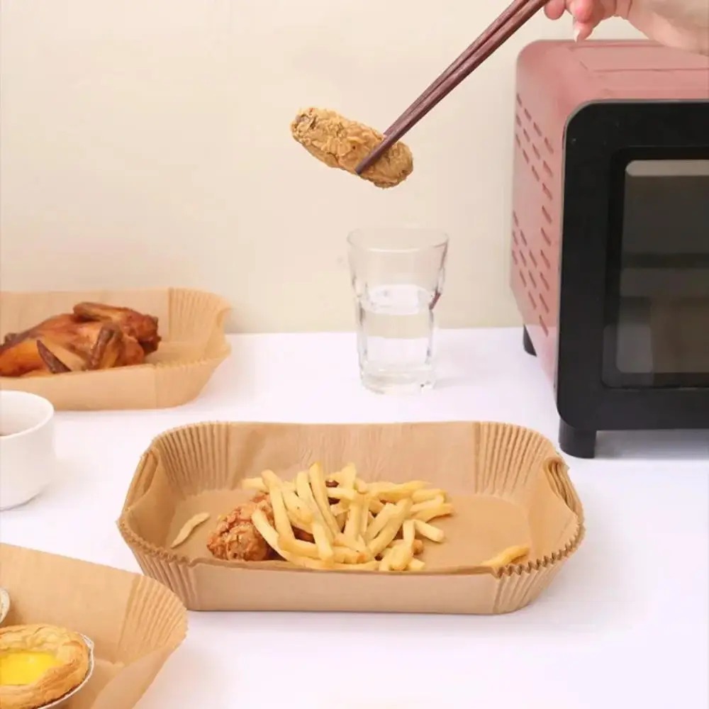 50/100 個使い捨てエアフライヤー紙長方形キッチンベーキ - Kitchen Baking Sheets のレビューと価格