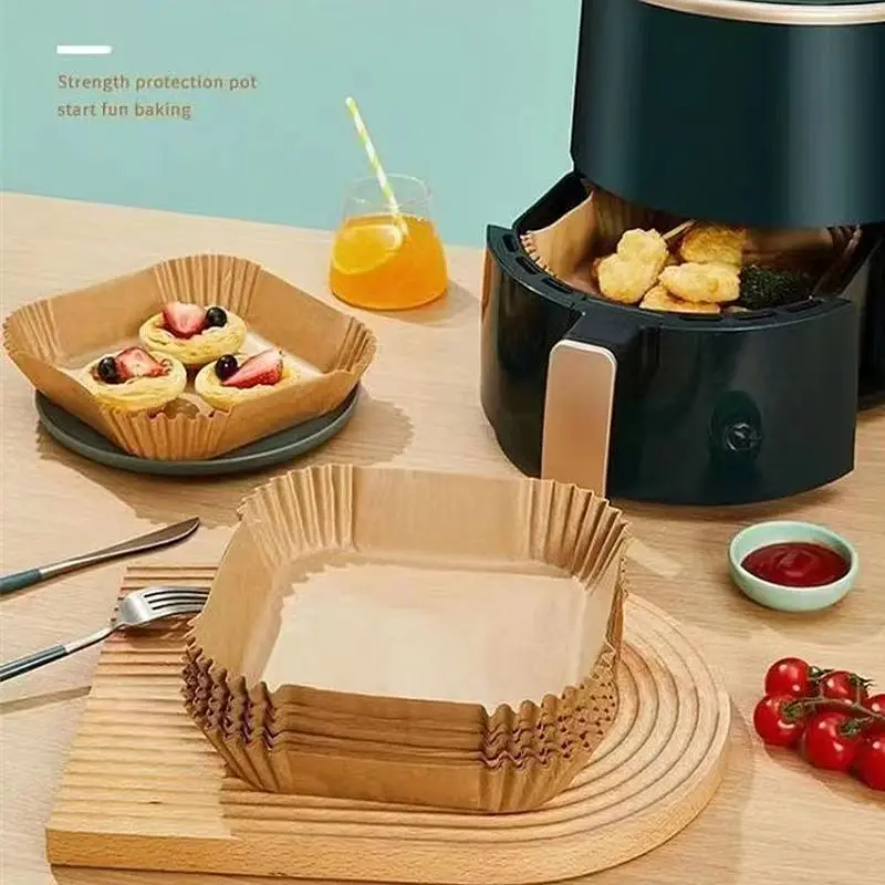 50/100 個エアフライヤー特殊紙トレイ家庭用高温耐性油吸 - Kitchen Baking Sheets のレビューと価格
