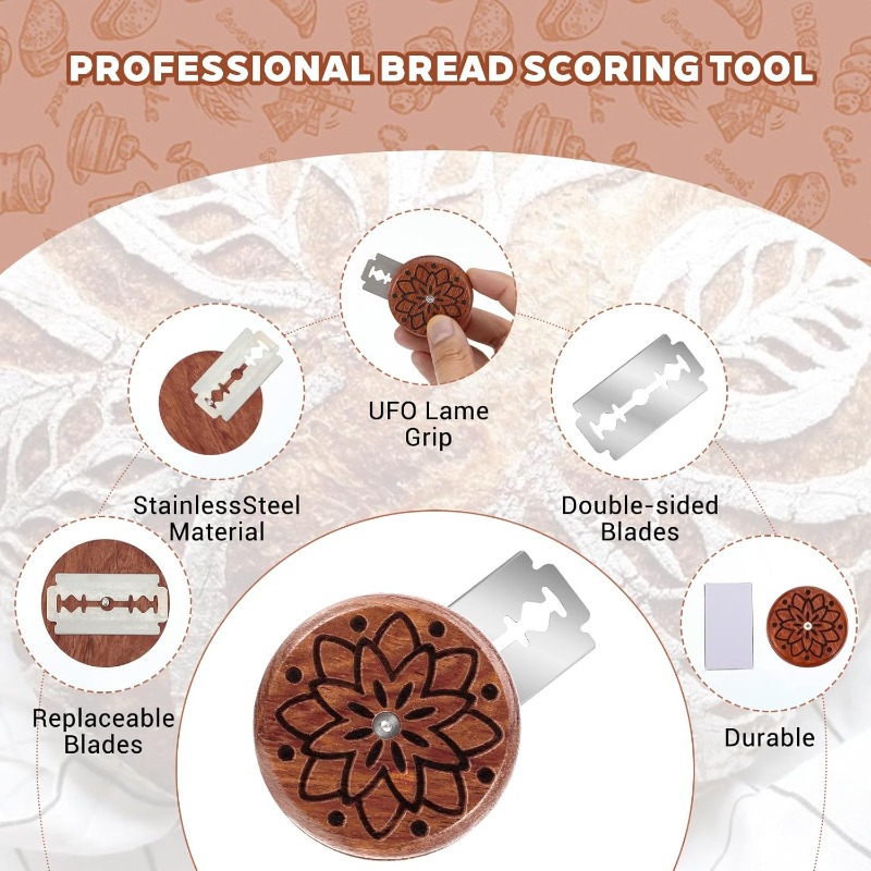 パン用ラメ、サワードウ用スコアリングツール、木製生地スコアリ - Bread Lame Scoring のレビューと価格