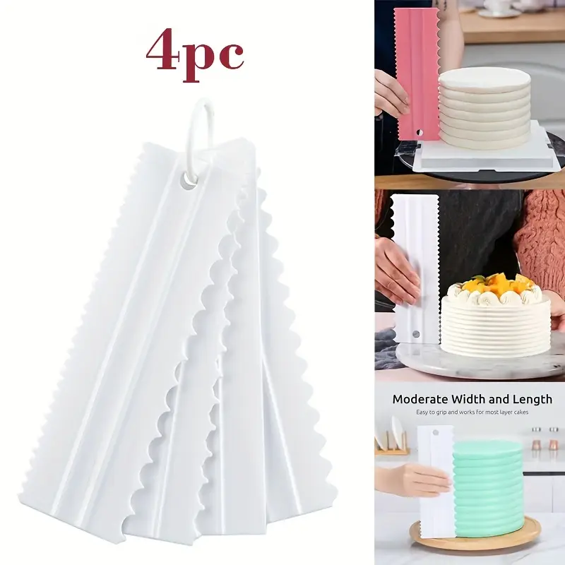 4個入りケーキスクレーパーセット - アイシングスムーザー＆ - Fondant Smoother Set のレビューと価格