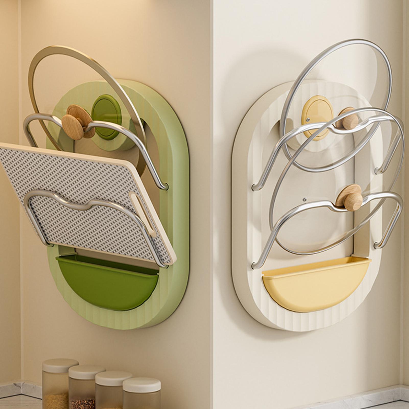 鍋蓋ラック 2段式 壁掛け式 穴あけ不要 ホルダー 鍋蓋オー - Kitchen Baking Pantry のレビューと価格