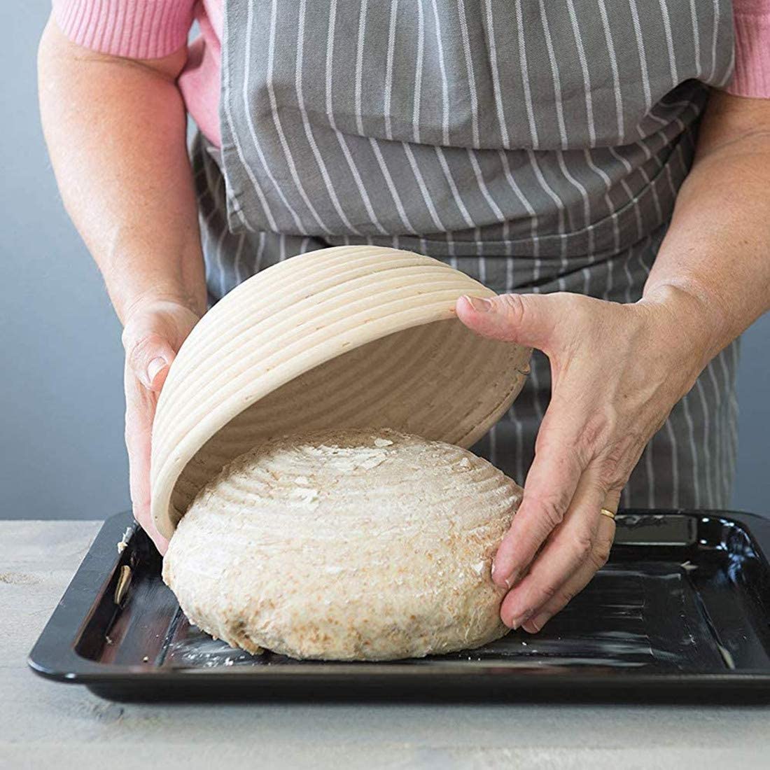 天然ラタン製手作りパン発酵かご、耐久性のある籐製バヌトンボウ - Proofing Basket Banneton のレビューと価格