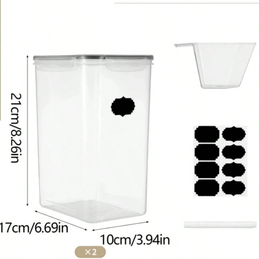 特大サイズの密閉食品保存容器、蓋付き、2個パック、9.5L、 - Kitchen Baking Pantry のレビューと価格