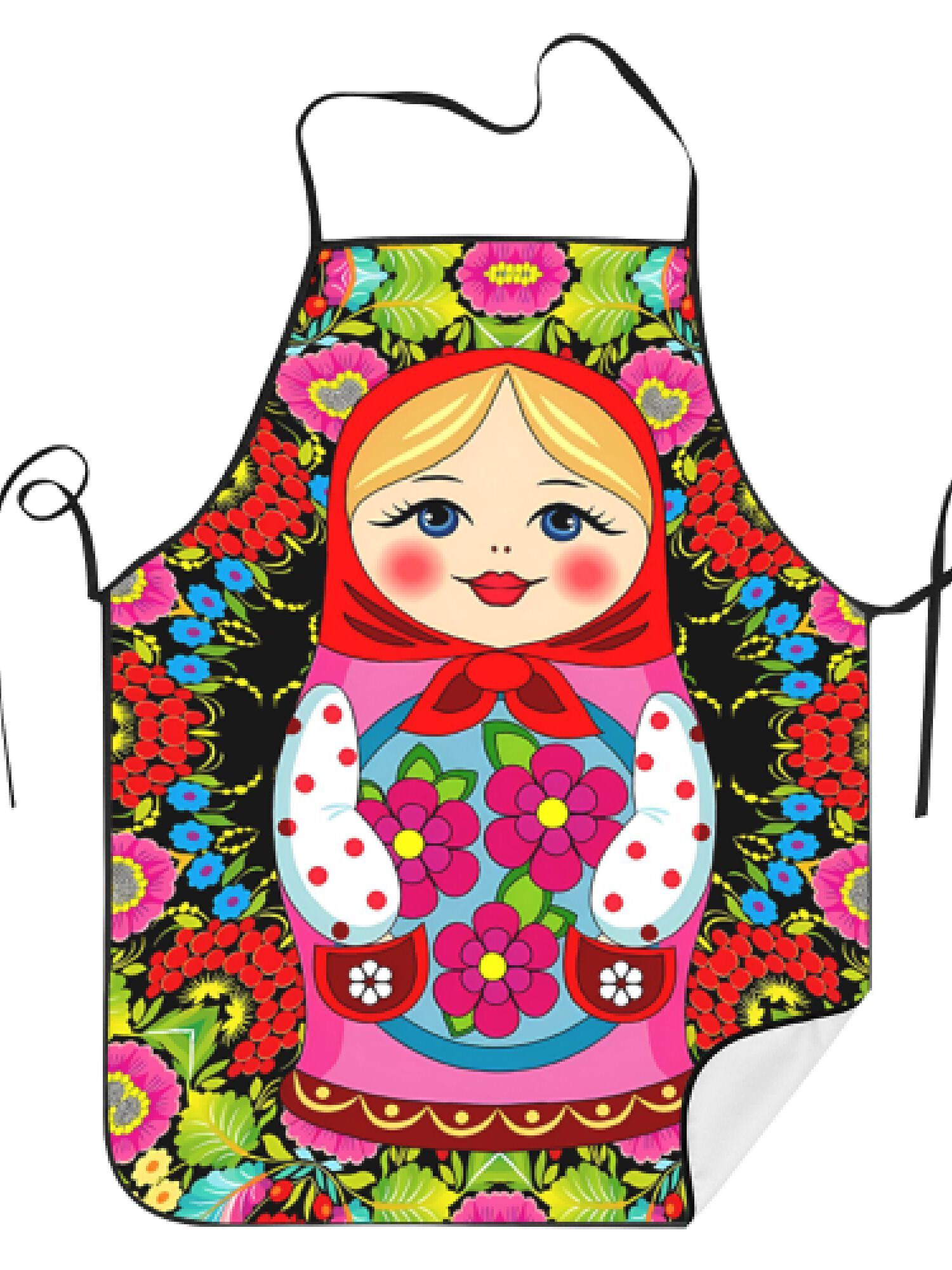 楽しいロシアのマトリョーシカ花柄レトロデザインエプロン1枚、 - Kitchen Baking Gift Ideas のレビューと価格