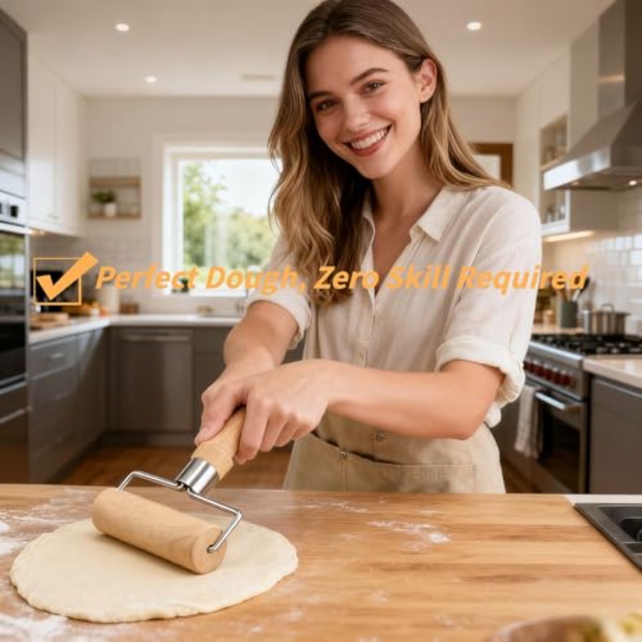 ピザや生地用のトップローリングピン - ノンスティック、木製 - Kitchen Baking Must Haves のレビューと価格