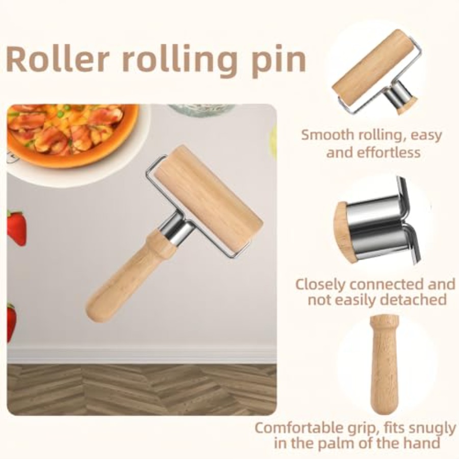 ピザや生地用のトップローリングピン - ノンスティック、木製 - Kitchen Baking Must Haves のレビューと価格
