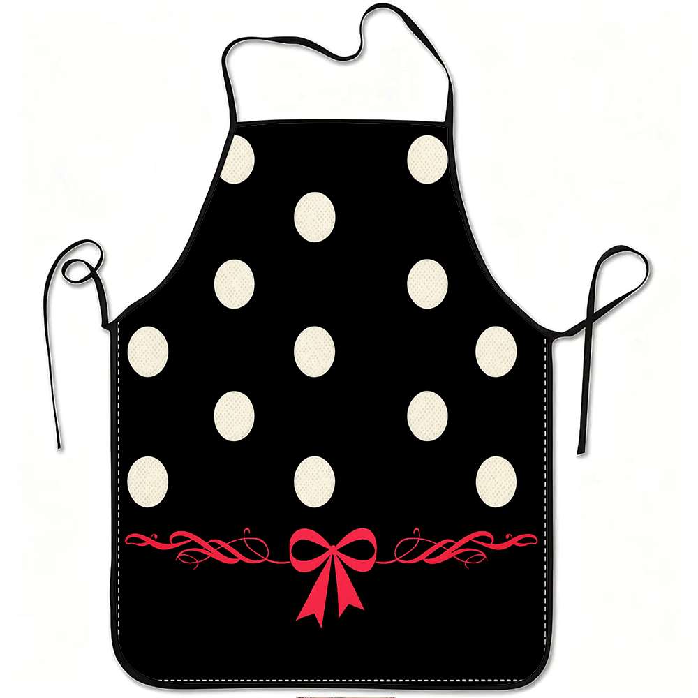 シンプルでクラシックなテーマのエプロン1枚、黒と白の水玉模様 - Kitchen Baking Gift Ideas のレビューと価格