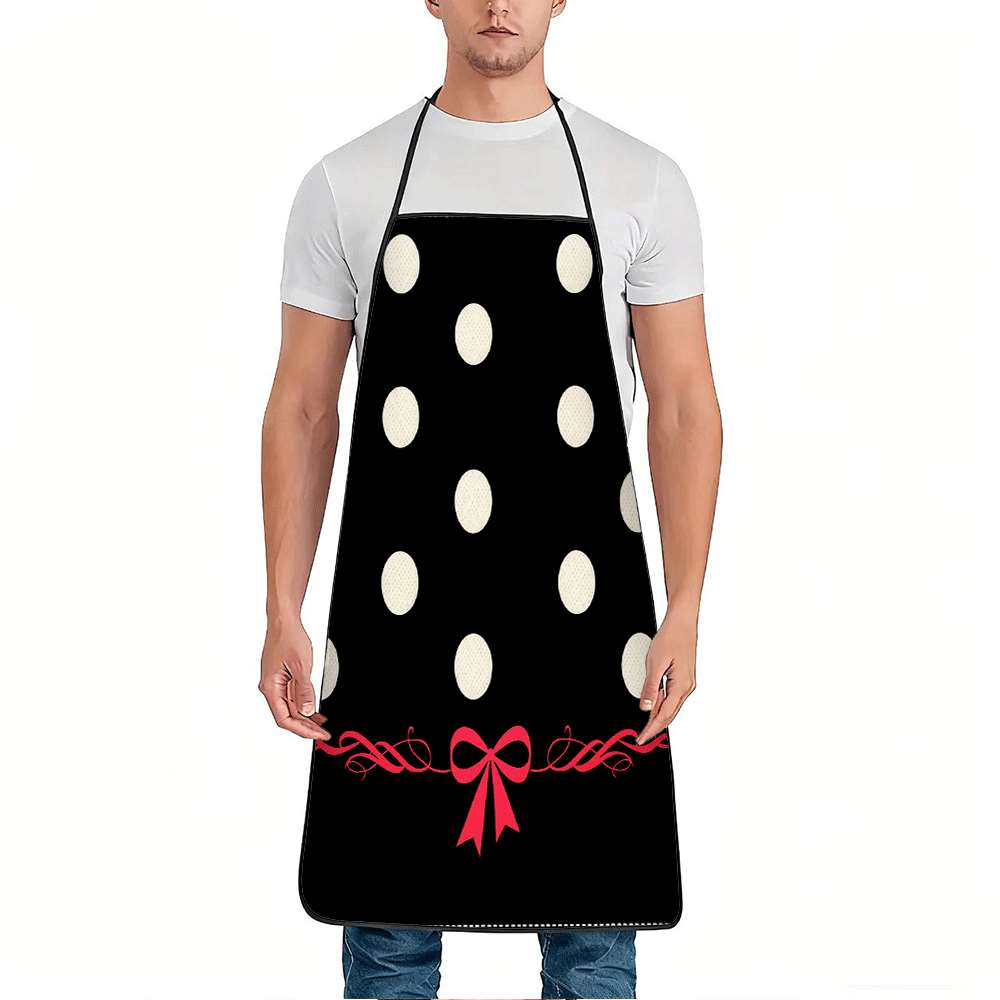 シンプルでクラシックなテーマのエプロン1枚、黒と白の水玉模様 - Kitchen Baking Gift Ideas のレビューと価格
