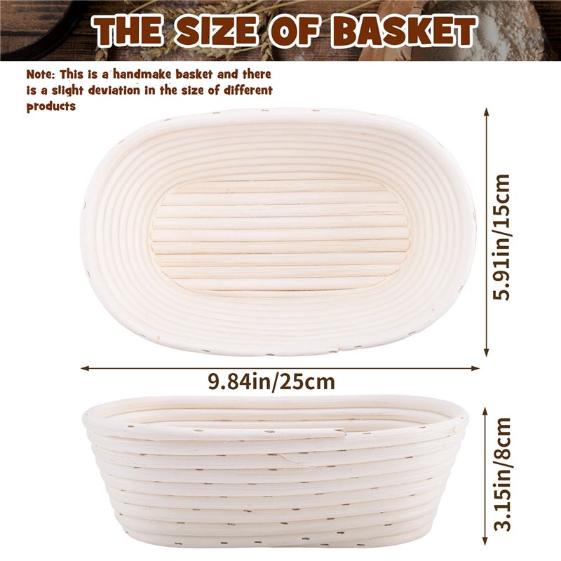 新入荷-楕円形パン発酵かご、手作りバヌトンパン発酵かご、ブロ - Proofing Basket Banneton のレビューと価格