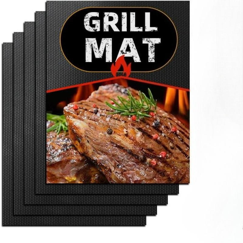 テフロングリルマット 5枚セット ノンスティック、BBQ屋外 - Super Kitchen Baking Mat のレビューと価格