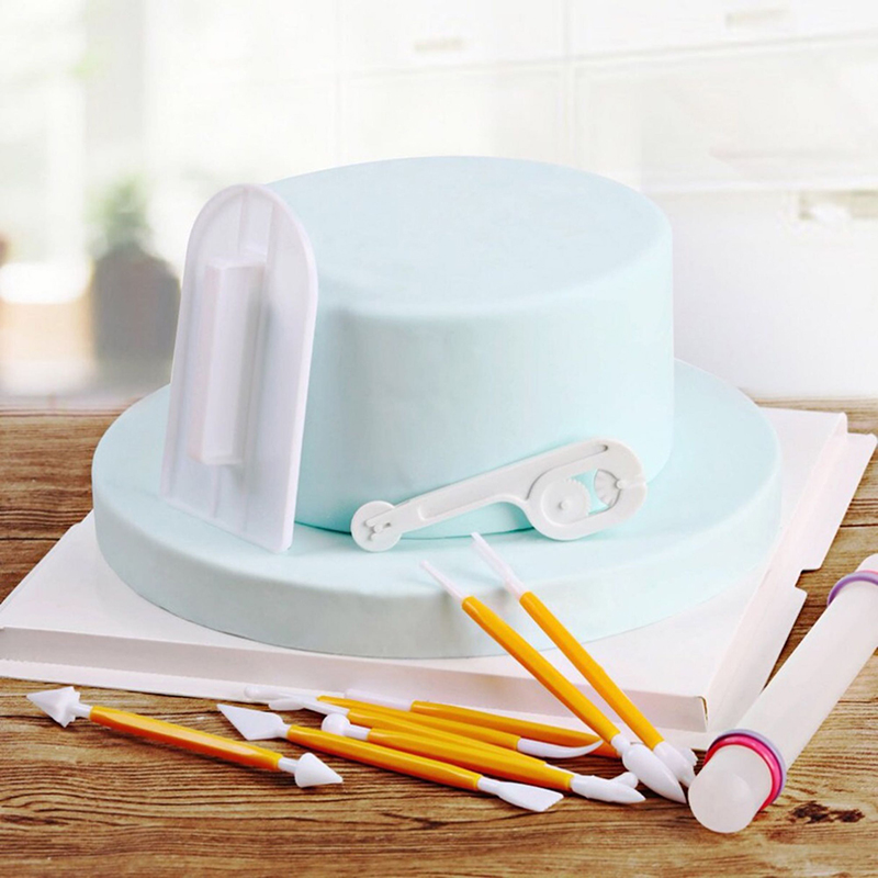 11 ピース/セットベーキングツールケーキスクレーパースムー - Fondant Smoother Set のレビューと価格