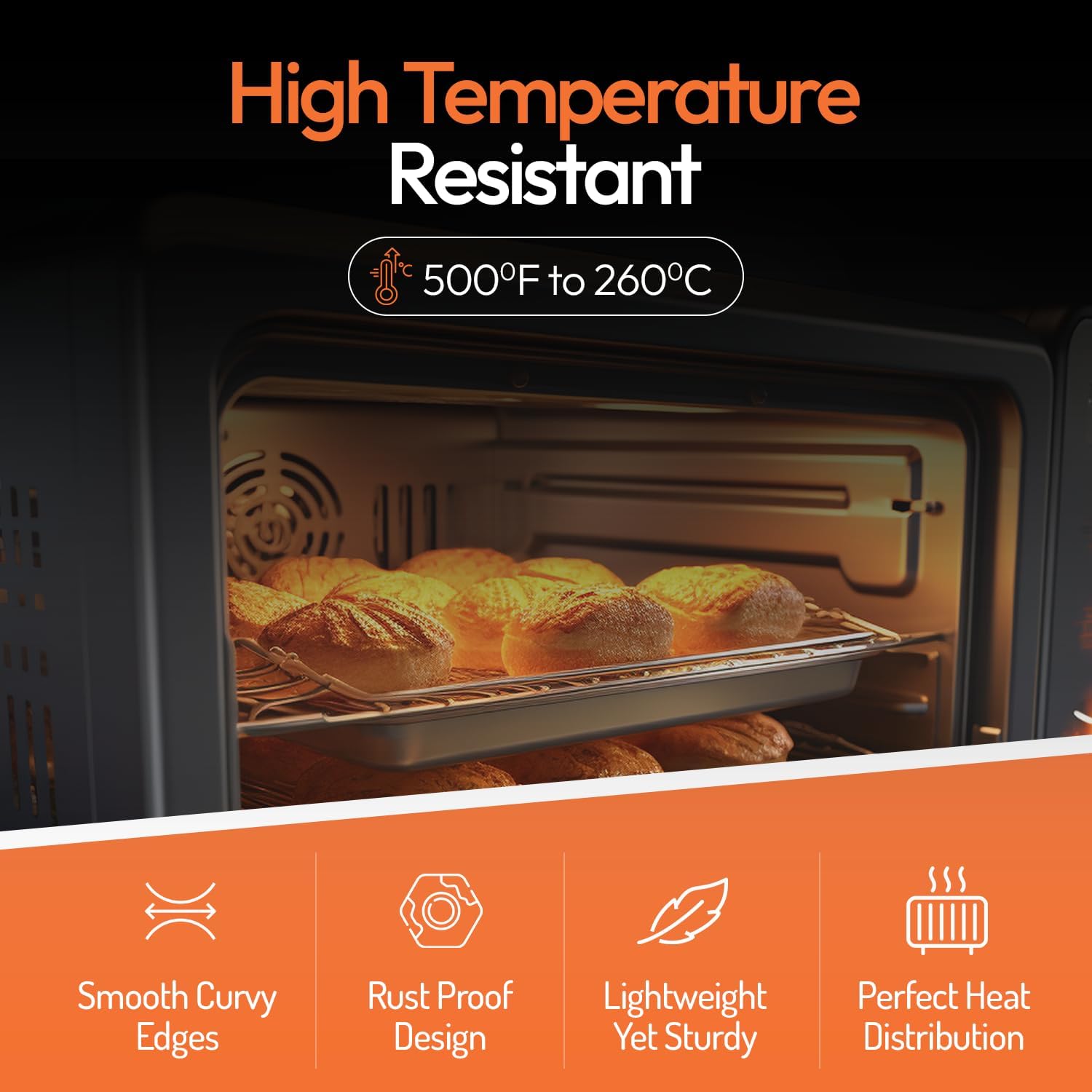フルサイズ業務用アルミ製ベーキングシートパンセット、大型18 - Kitchen Baking Sheets のレビューと価格