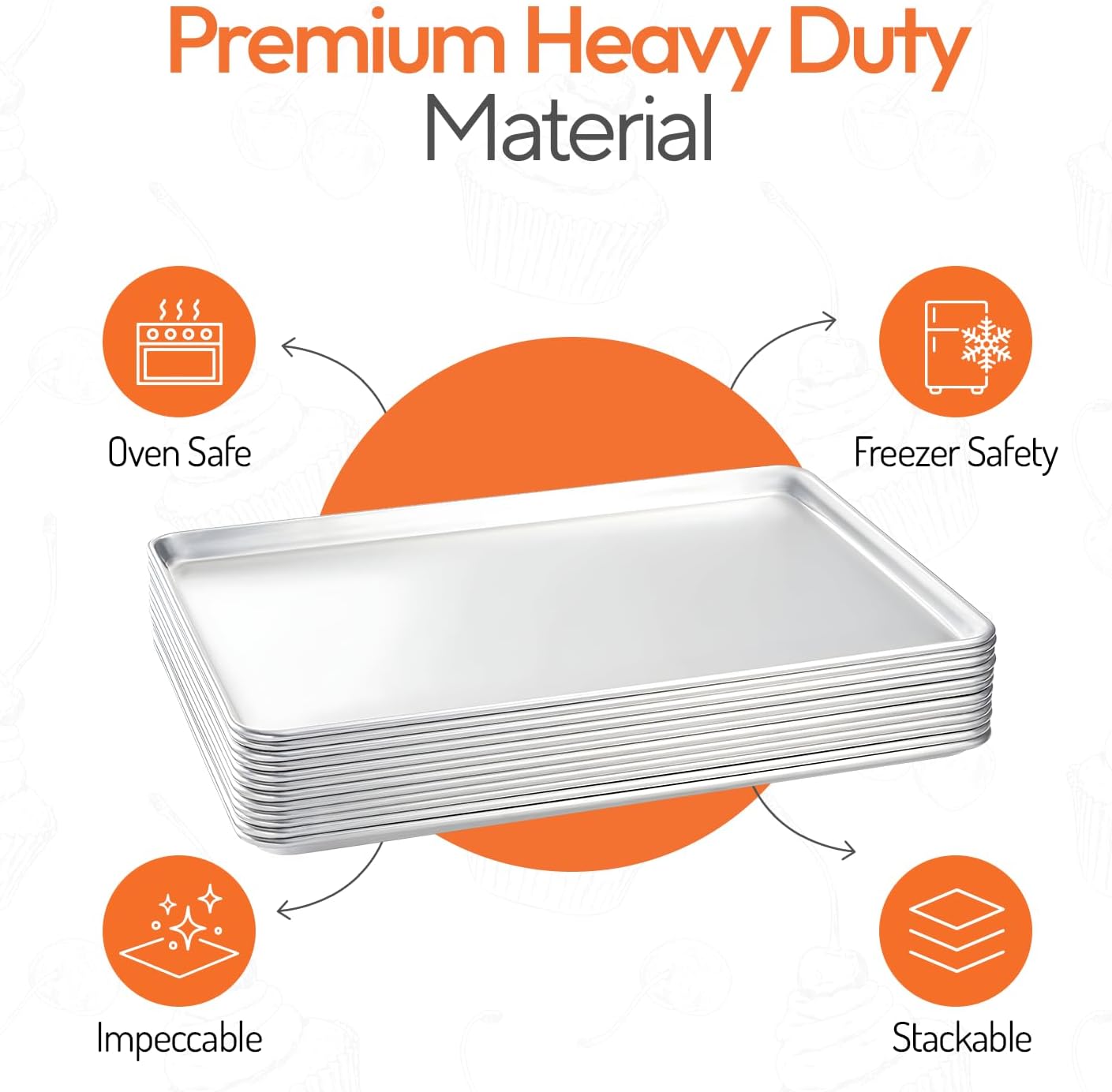 フルサイズ業務用アルミ製ベーキングシートパンセット、大型18 - Kitchen Baking Sheets のレビューと価格