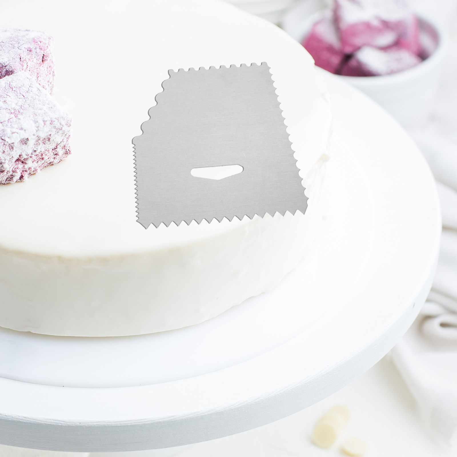4個入りケーキスクレーパーセット アルミ合金製 角型歯デザイ - Fondant Smoother Set のレビューと価格
