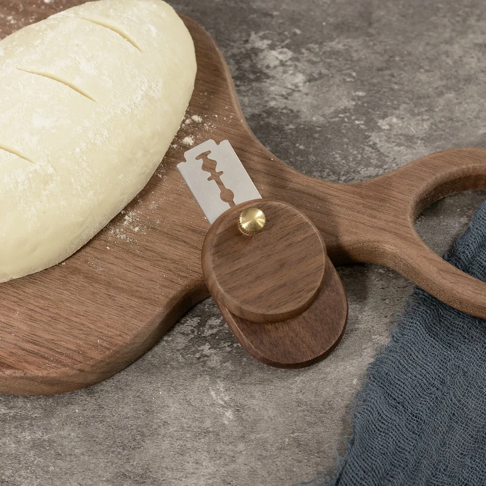 折りたたみ式木製ハンドル付きパン切り包丁、交換可能な5枚刃付 - Bread Lame Scoring のレビューと価格
