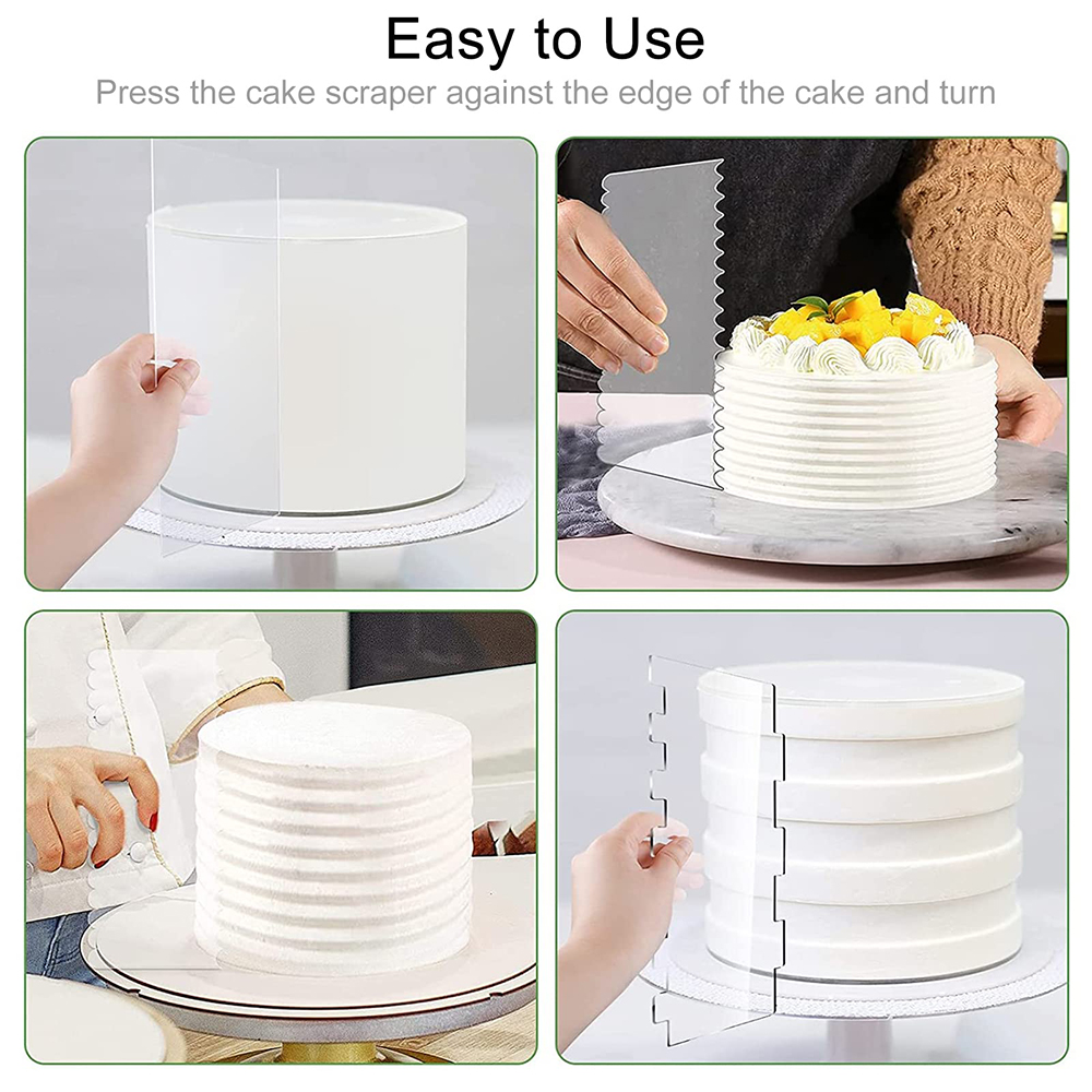 4/6 個アクリルケーキデコレーションコームセットバタークリ - Fondant Smoother Set のレビューと価格