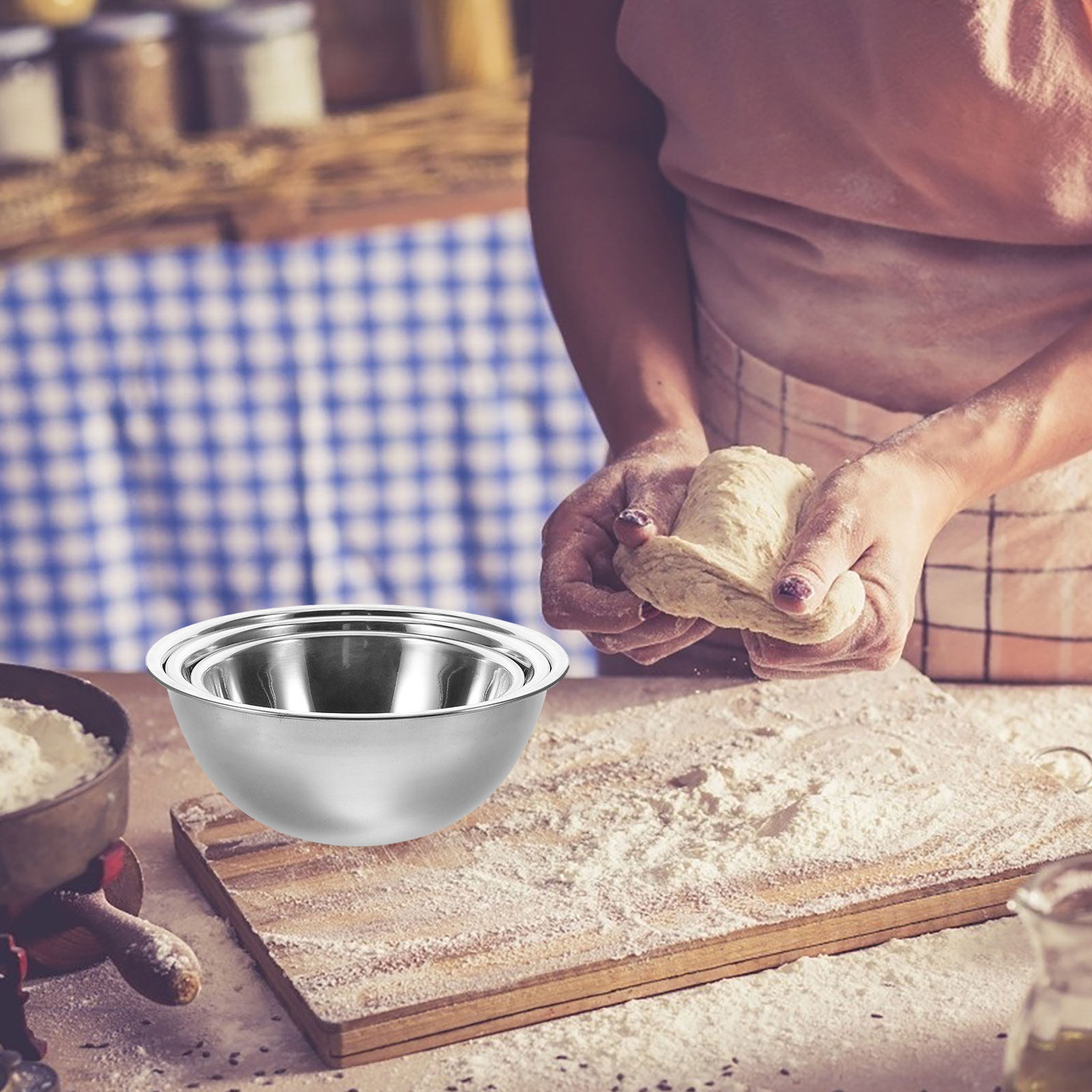 3個セット ステンレス製ミキシングボウル 大容量 滑り止め底 - Baking (Kitchen Ingredient) のレビューと価格