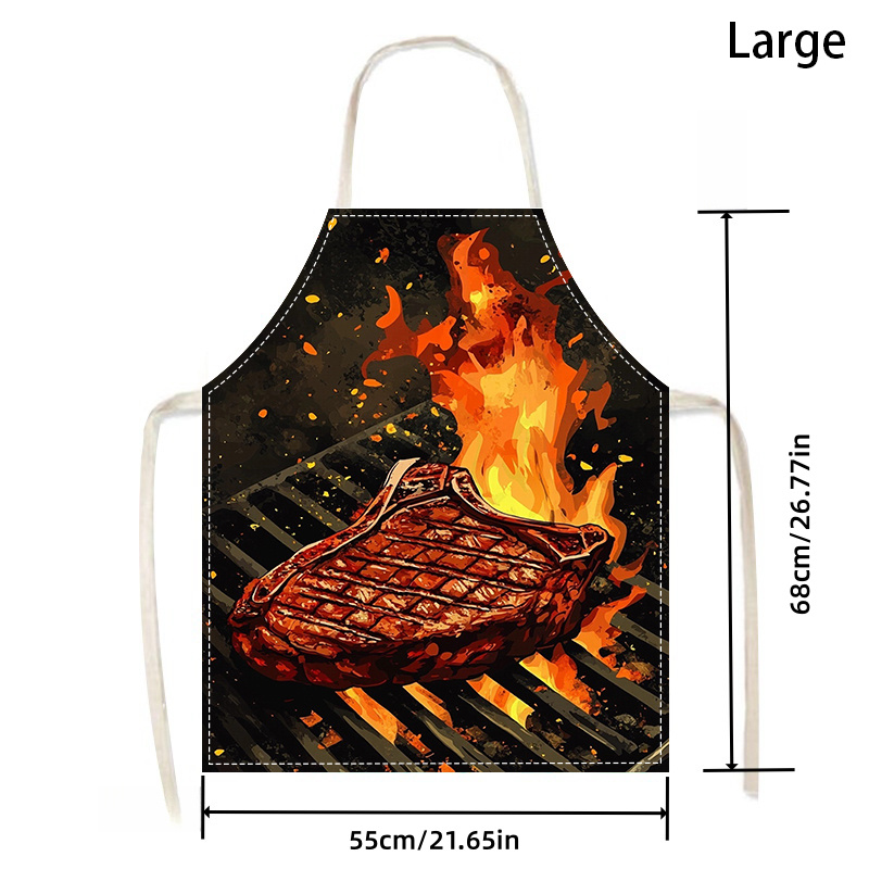 1枚入りBBQステーキエプロン、炎模様プリント入り、キッチン - Kitchen Baking Gift Ideas のレビューと価格