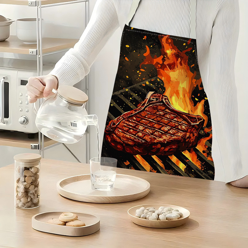 1枚入りBBQステーキエプロン、炎模様プリント入り、キッチン - Kitchen Baking Gift Ideas のレビューと価格