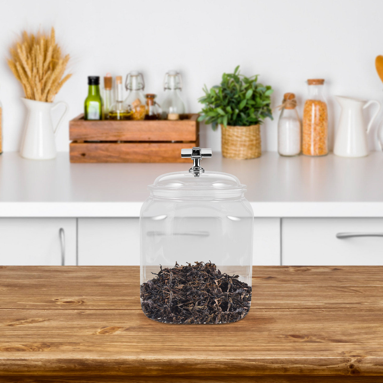 大型の気密性のある透明なプラスチック製キッチン収納ジャー、お - Kitchen Baking Pantry のレビューと価格