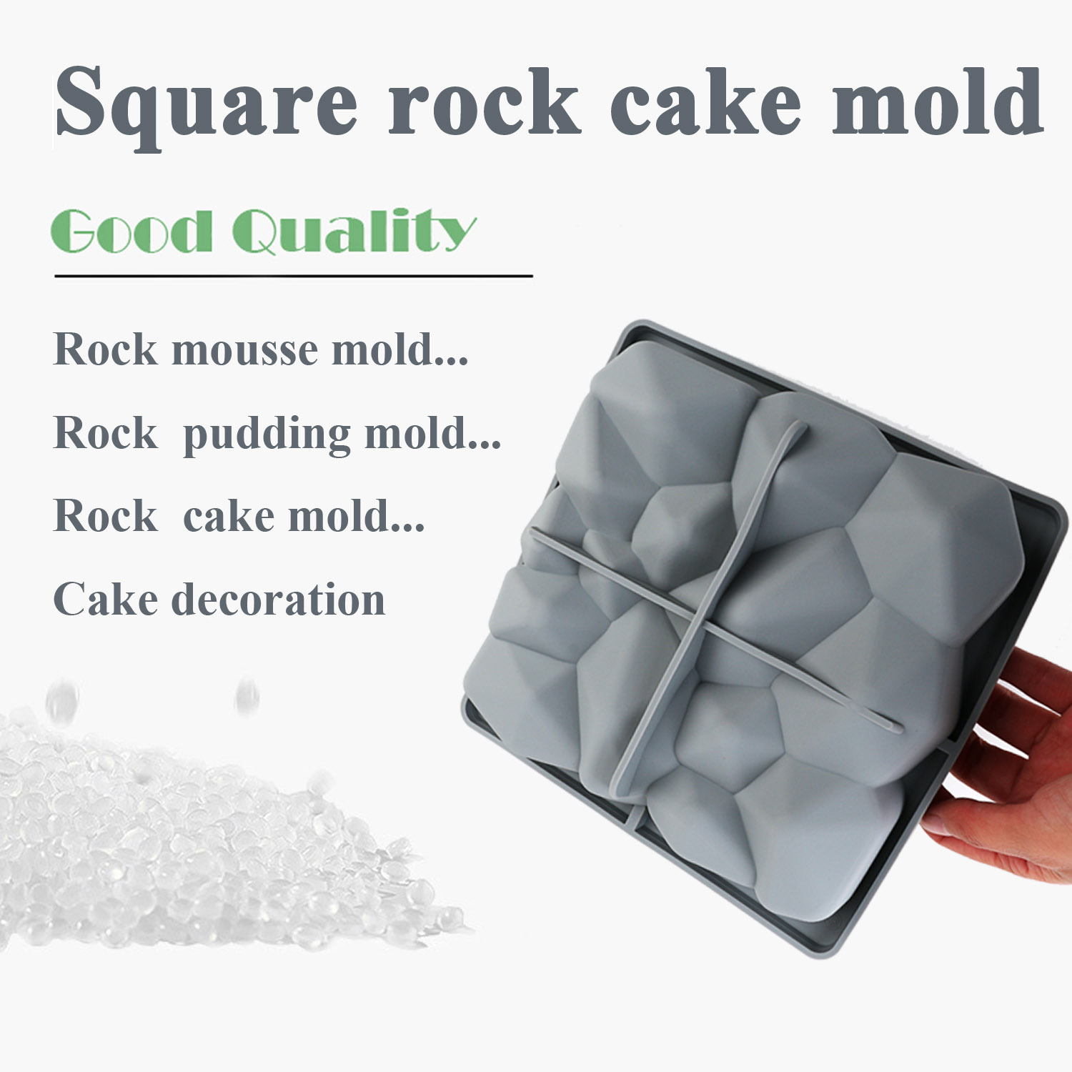 正方形の石型シリコンケーキ型、焦げ付き防止シリコンムースケー - Kitchen Baking Must Haves のレビューと価格