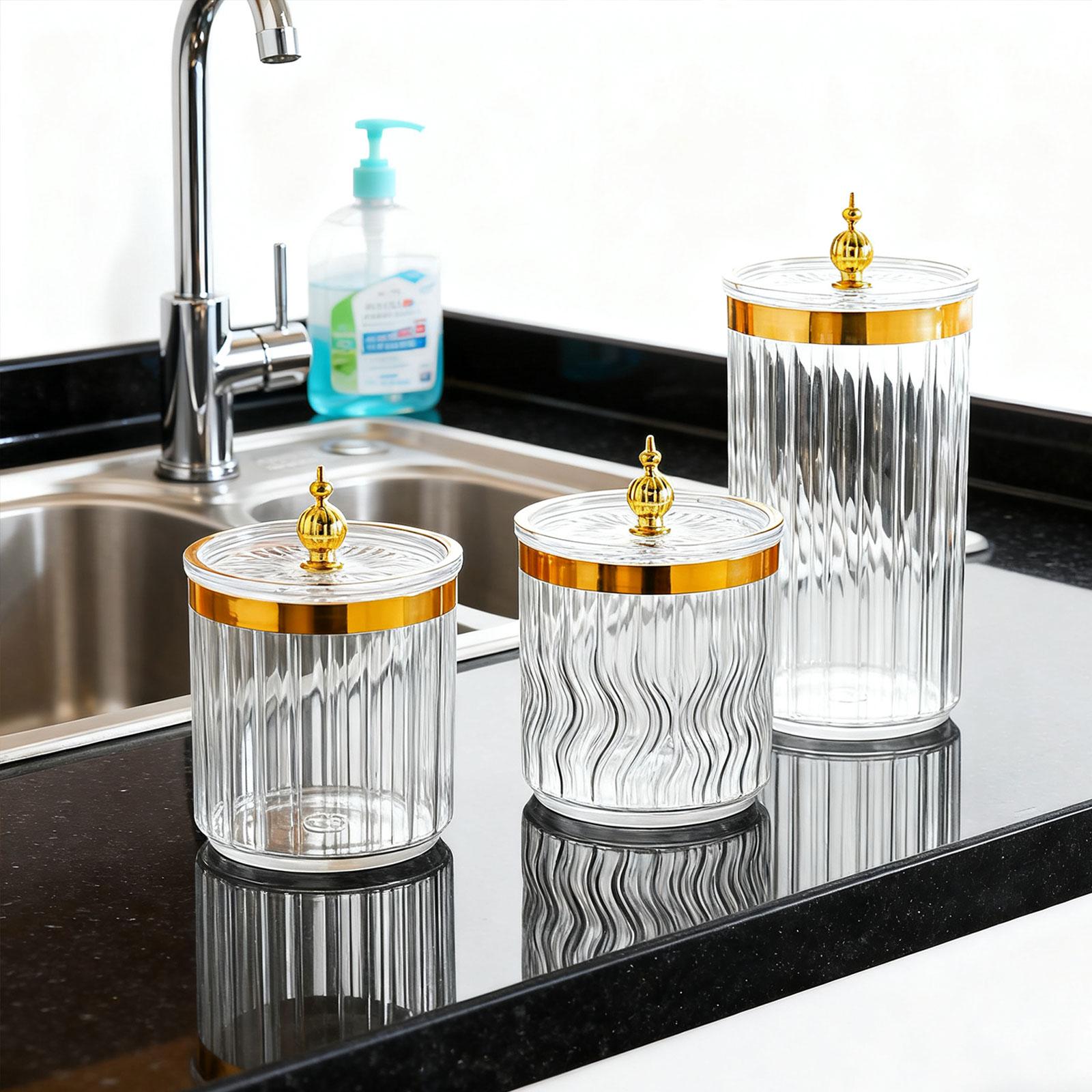 気密性のある透明な保存容器3個セット、蓋付きキャンディー・食 - Kitchen Baking Pantry のレビューと価格