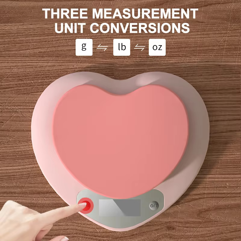 デジタルキッチンスケール ピンク ハート型 ポータブル高精度 - Kitchen Scale Precise のレビューと価格