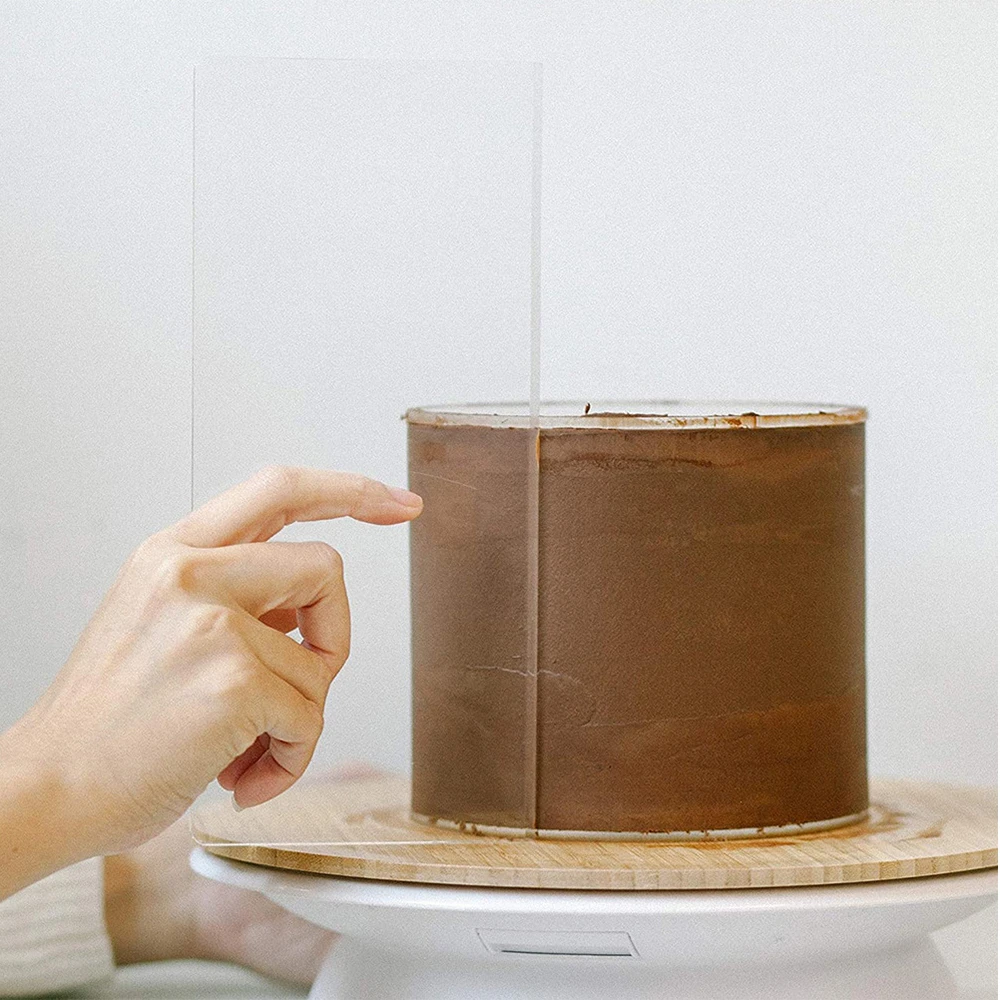 透明なアクリルケーキスクレーパー,装飾用コーム,ロングバスク - Fondant Smoother Set のレビューと価格