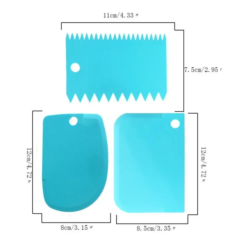 3 ピース/ロットクリームスクレーパースムーサー DIY ケ - Fondant Smoother Set のレビューと価格
