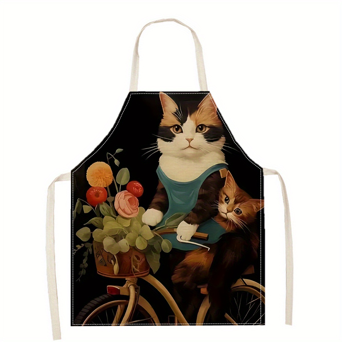 リネンエプロン 面白い猫のサングラスプリント キッチン 調理 - Kitchen Baking Gift Ideas のレビューと価格