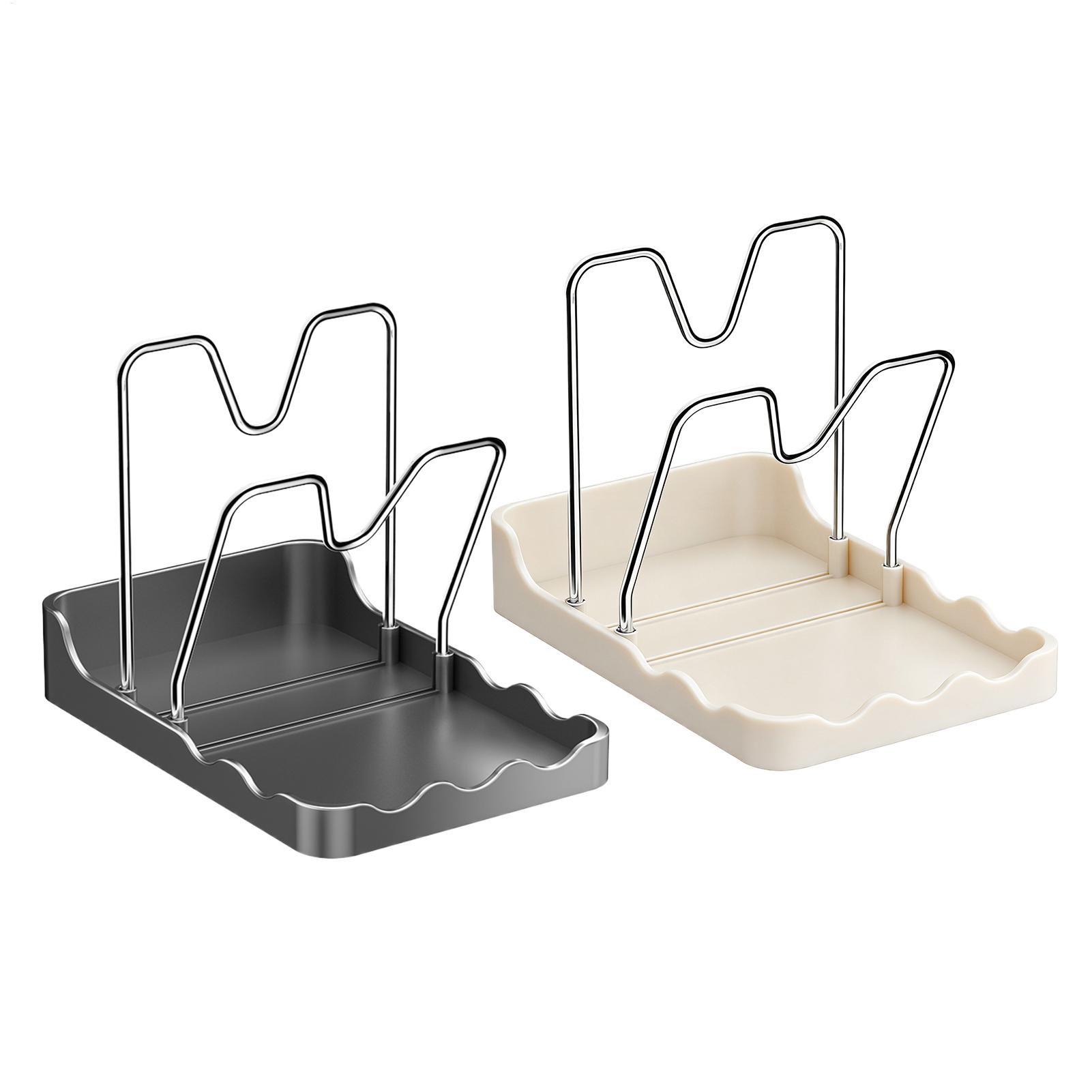 鍋蓋ラック 垂直スプーン収納棚 ドリップトレイ付き ステンレ - Kitchen Baking Pantry のレビューと価格