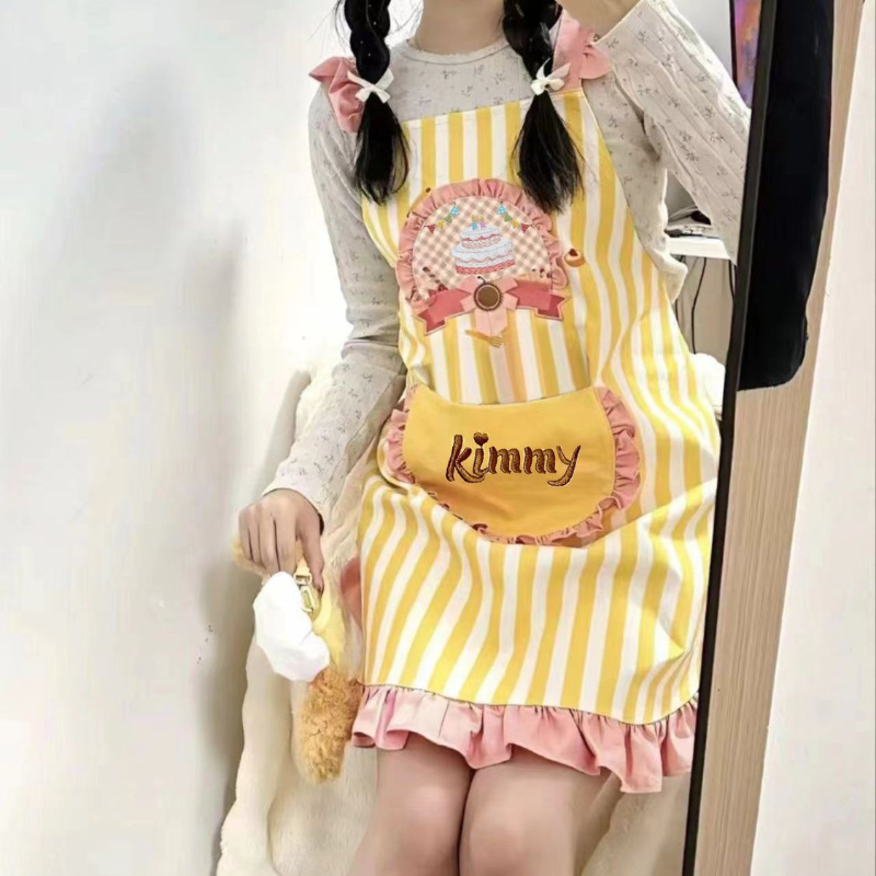 かわいい縞模様のプリンセススタイルのエプロン、ルーズレース、 - Kitchen Baking Must Haves のレビューと価格